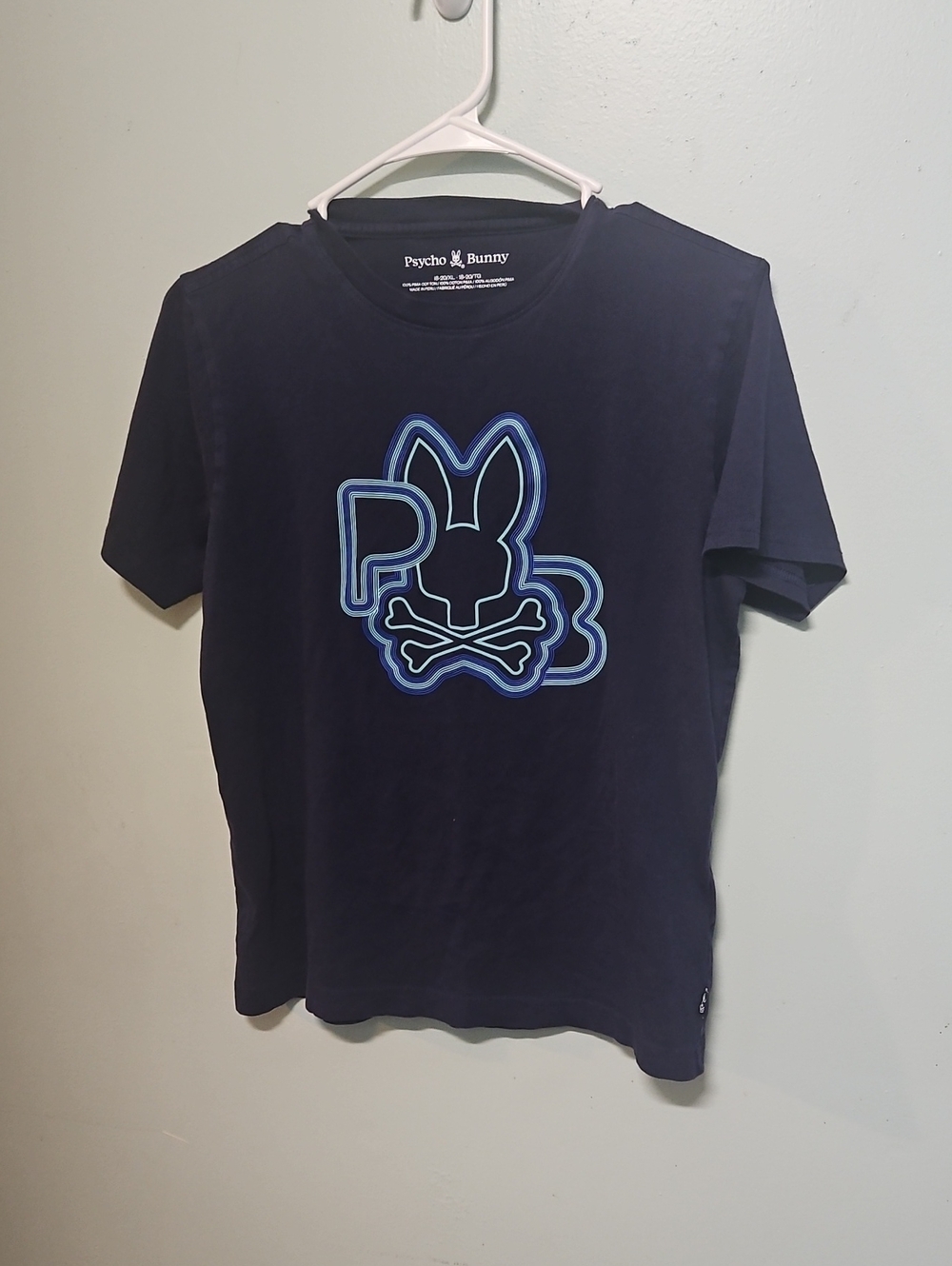Psycho Bunny Navy Tee with Blue Outline Logo